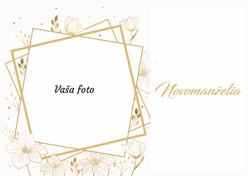 pohladnica s venovanim k svadbe mladomanzelom s vlastnou fotkou