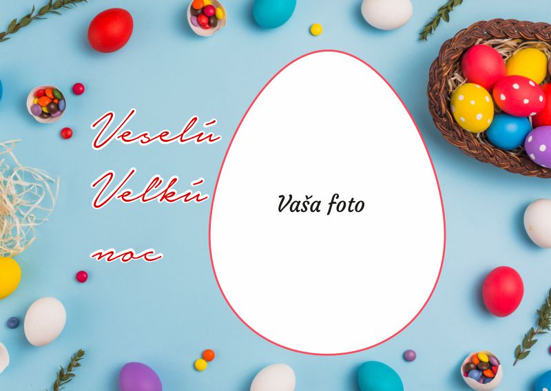 pohladnica prianie na velku noc s vlastnou fotkou