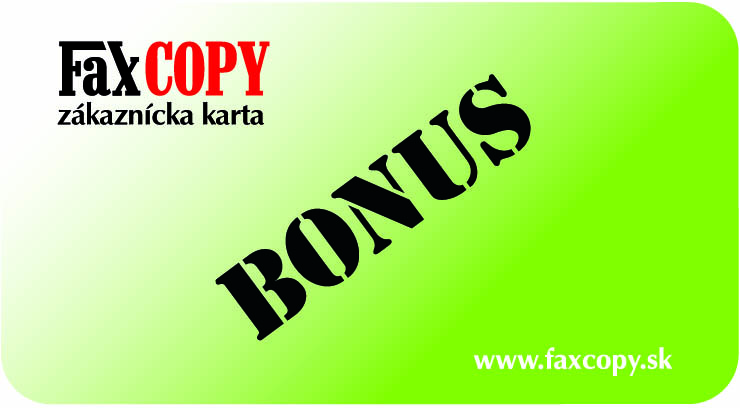 FaxCOPY zákaznícka karta BONUS