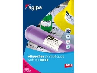 AGIPA Etikety laser polyesterové vodeodolné 210x148,5mm/A4,biele (bal=100hár)