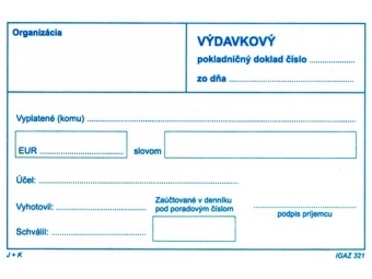 Tlačivo Výdavkový pokladničný doklad A6 bez DPH samoprepis
