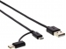 Sencor SCO 522-015 BK USB 2.0 kábel synchronizačný a nabíjací USB A - micro USB s redukciou na USB C, dĺžka 1,5 m